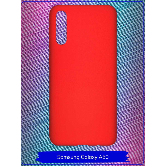 Чехол для Samsung Galaxy A50. Силиконовый. Красный.