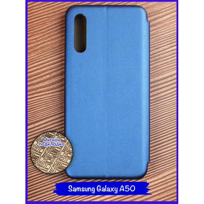 Чехол-книжка "Jack" для Samsung Galaxy A50. Экокожа. Синий.