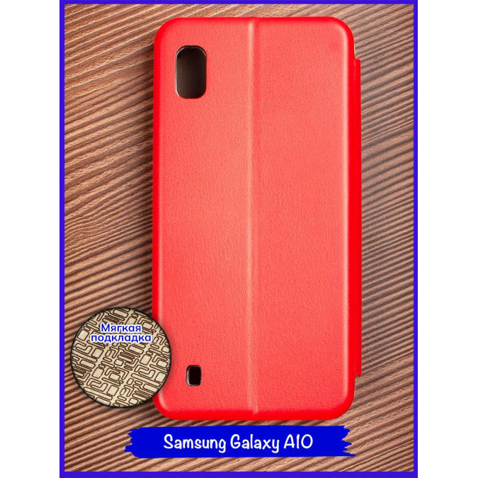 Чехол-книжка "Jack" для Samsung Galaxy A10. Экокожа. Красный.