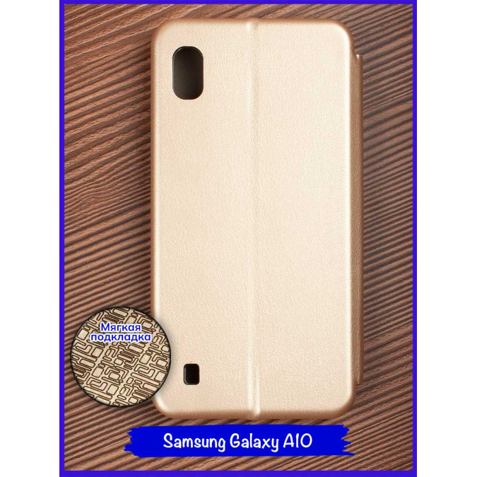 Чехол-книжка "Jack" для Samsung Galaxy A10. Экокожа. Золотистый.