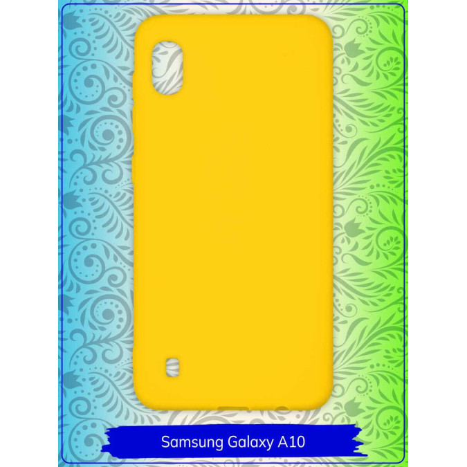 Чехол для Samsung Galaxy A10. Силиконовый. Желтый.