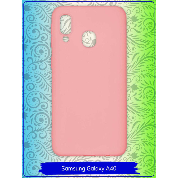 Чехол для Samsung Galaxy A40. Силиконовый. Розовый.