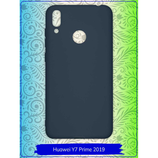 Чехол для Huawei Y7 Prime 2019. Силиконовый. Темно-синий.