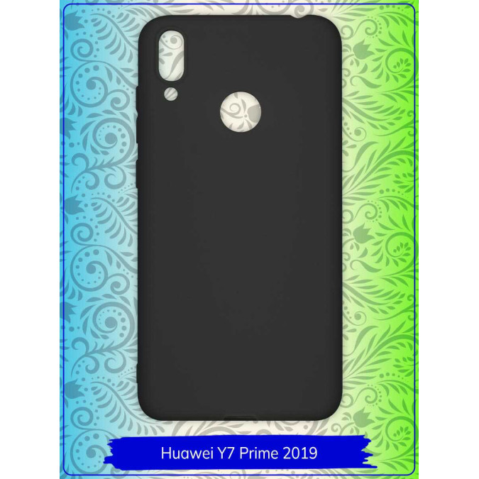 Чехол для Huawei Y7 Prime 2019. Силиконовый. Черный.