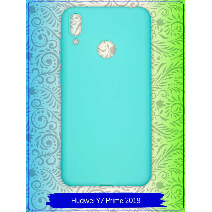 Чехол для Huawei Y7 Prime 2019. Силиконовый. Бирюзовый.