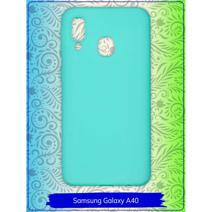 Чехол для Samsung Galaxy A40. Силиконовый. Бирюзовый.