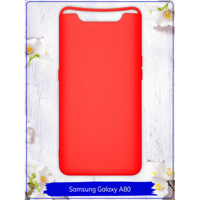 Чехол для Samsung Galaxy A80. Силиконовый. Красный.