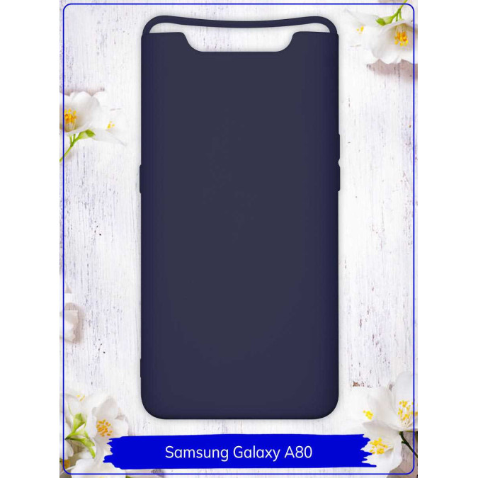 Чехол для Samsung Galaxy A80. Силиконовый. Темно-синий.