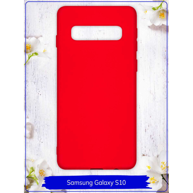 Чехол для Samsung Galaxy S10. Силиконовый. Красный.