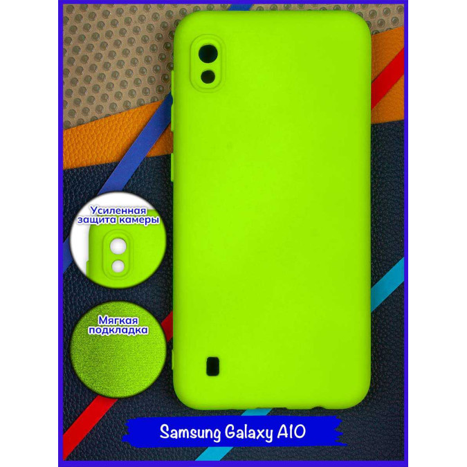 Чехол для Samsung Galaxy A10. Soft touch premium. Ярко-зеленый.