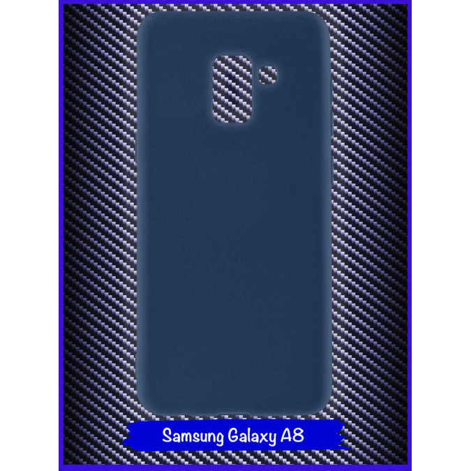 Чехол для Samsung Galaxy A8 2018. Силиконовый. Темно-синий.