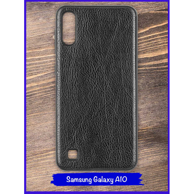 Чехол для Samsung Galaxy A10. Экокожа. Черный.