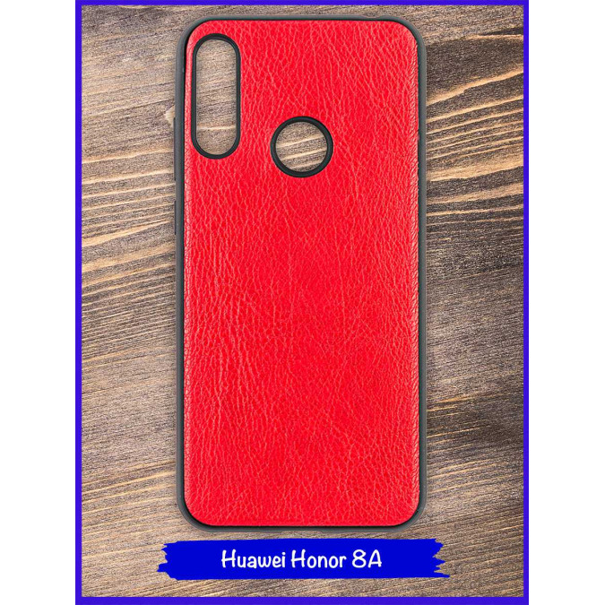 Чехол для Huawei Honor 8A / Huawei Y6s (2019) / Huawei Y6 Prime (2019). Экокожа. Красный.