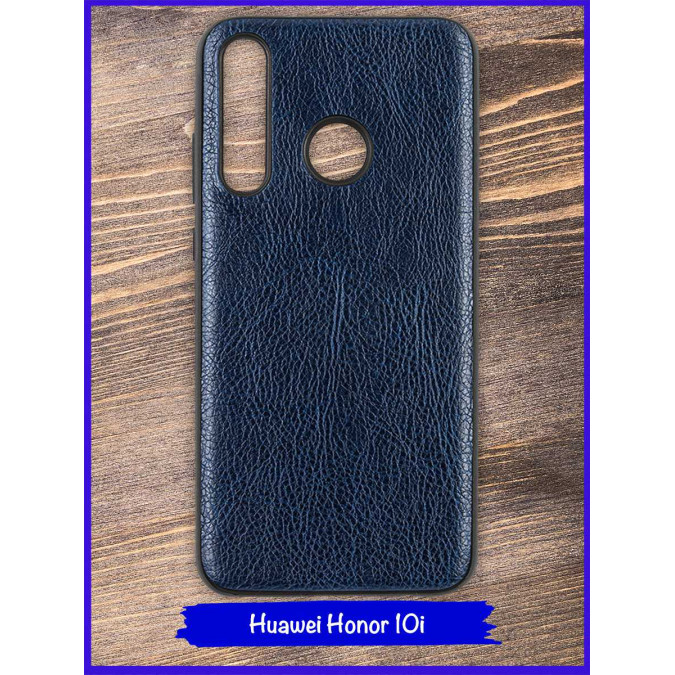 Чехол для Huawei Honor 10i. Экокожа. Темно-синий.