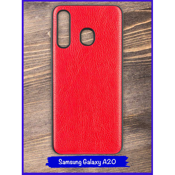 Чехол для Samsung Galaxy A30. Экокожа. Красный.