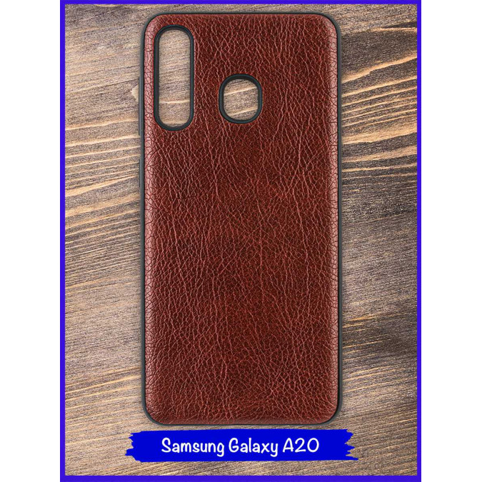 Чехол для Samsung Galaxy A30. Экокожа. Коричневый.