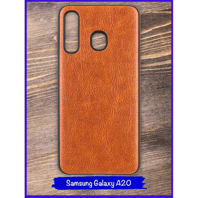 Чехол для Samsung Galaxy A30. Экокожа. Светло-коричневый.