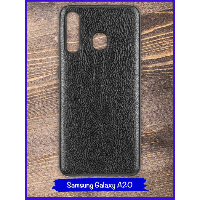 Чехол для Samsung Galaxy A30. Экокожа. Черный.