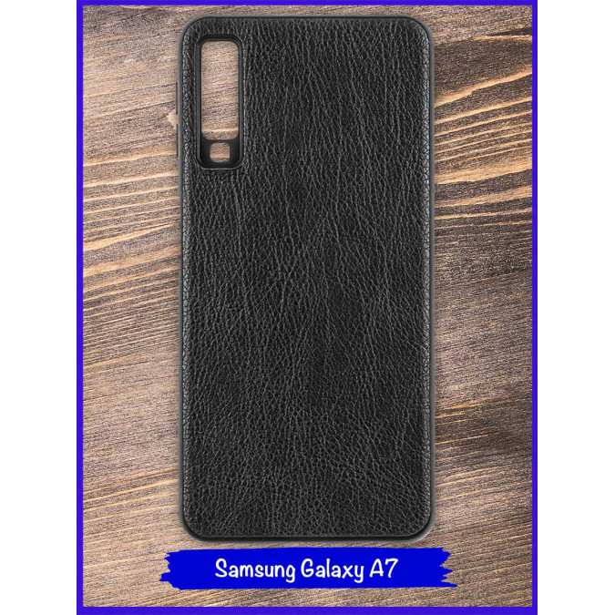 Чехол для Samsung Galaxy A7 (A750) 2018. Экокожа. Черный.