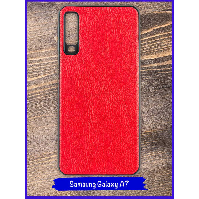 Чехол для Samsung Galaxy A7 (A750) 2018. Экокожа. Красный.