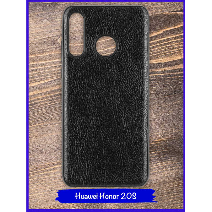 Чехол для Huawei Honor 20S / Huawei P30 Lite. Экокожа. Черный.