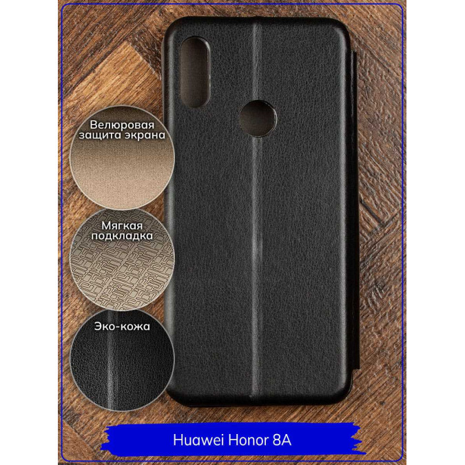 Чехол-книжка "Jack" для Huawei Honor 8A / Huawei Y6s (2019) / Huawei Y6 Prime (2019). Экокожа. Черный.