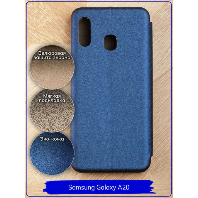 Чехол-книжка "Jack" для Samsung Galaxy A30. Экокожа. Синий.