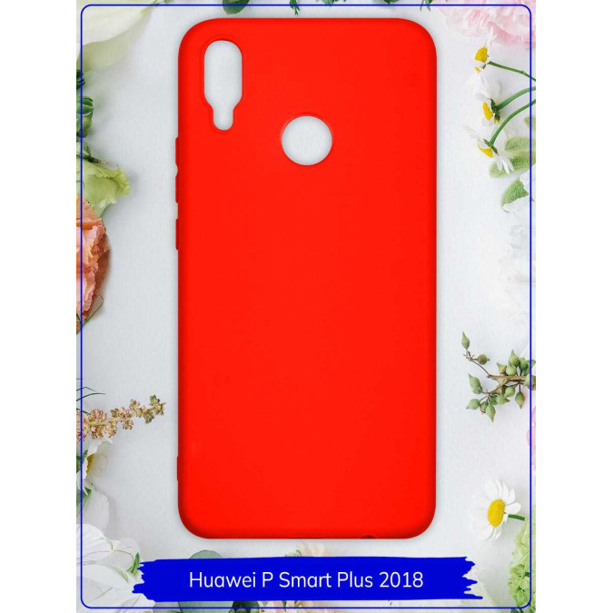 Чехол для Huawei P Smart Plus / Huawei Nova 3i. Силиконовый. Красный.