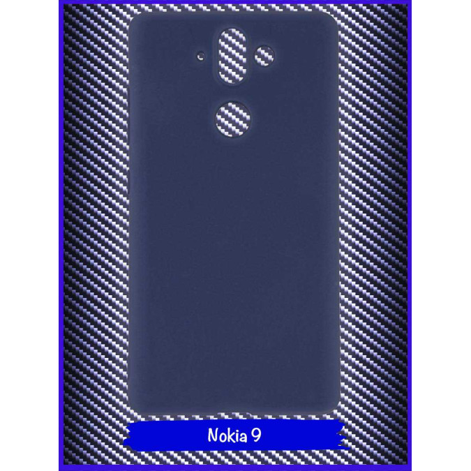 Чехол для Nokia 9. Силиконовый. Темно-синий.