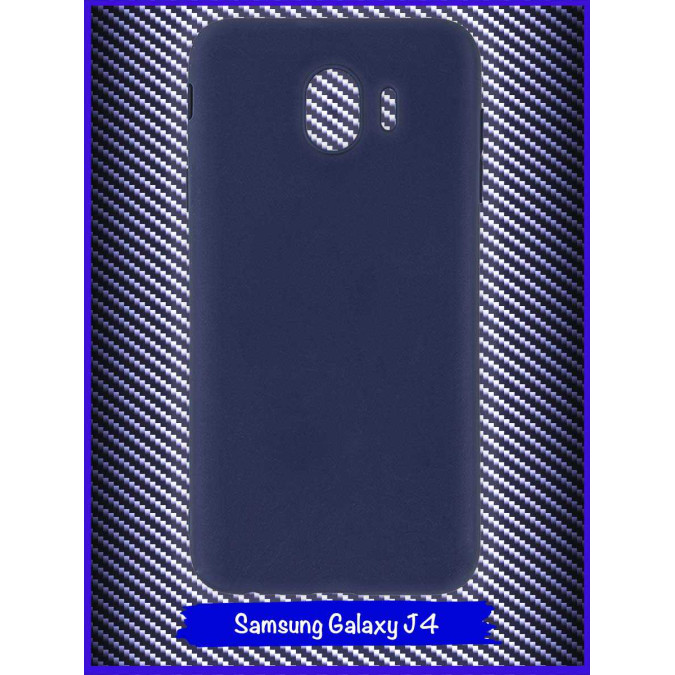 Чехол для Samsung Galaxy J4 2018. Силиконовый. Темно-синий.