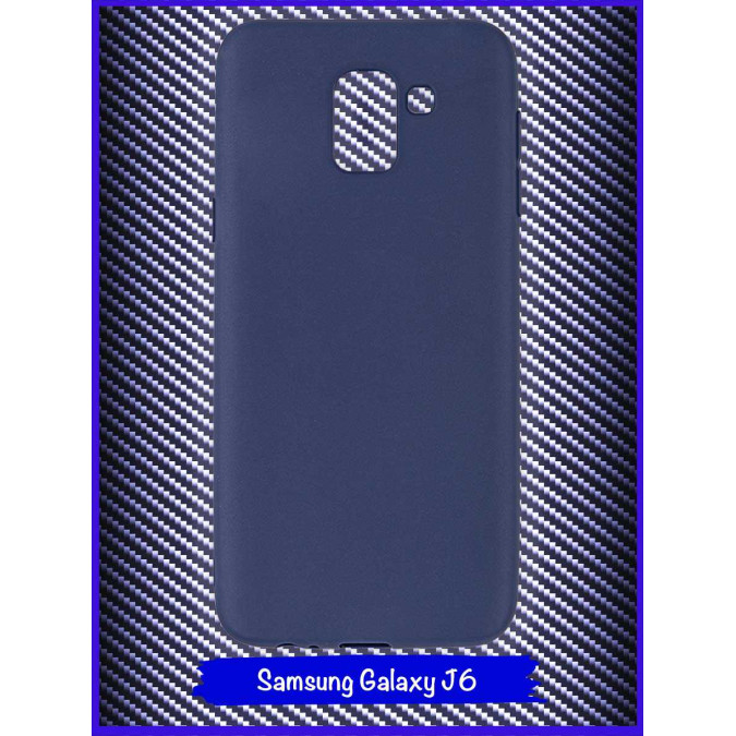 Чехол для Samsung Galaxy J6 2018. Силиконовый. Темно-синий.