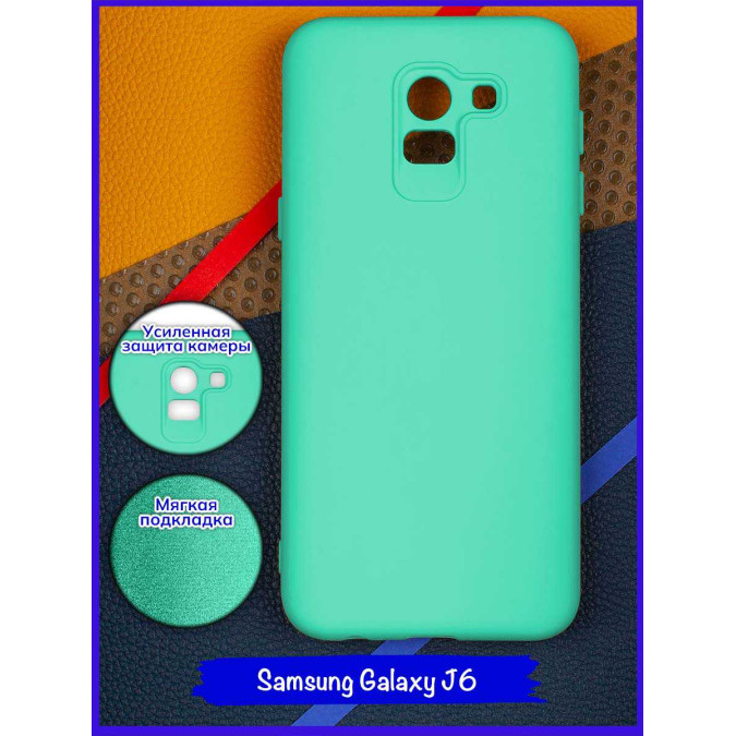 Чехол для Samsung Galaxy J6 2018. Soft touch premium. Бирюзовый.