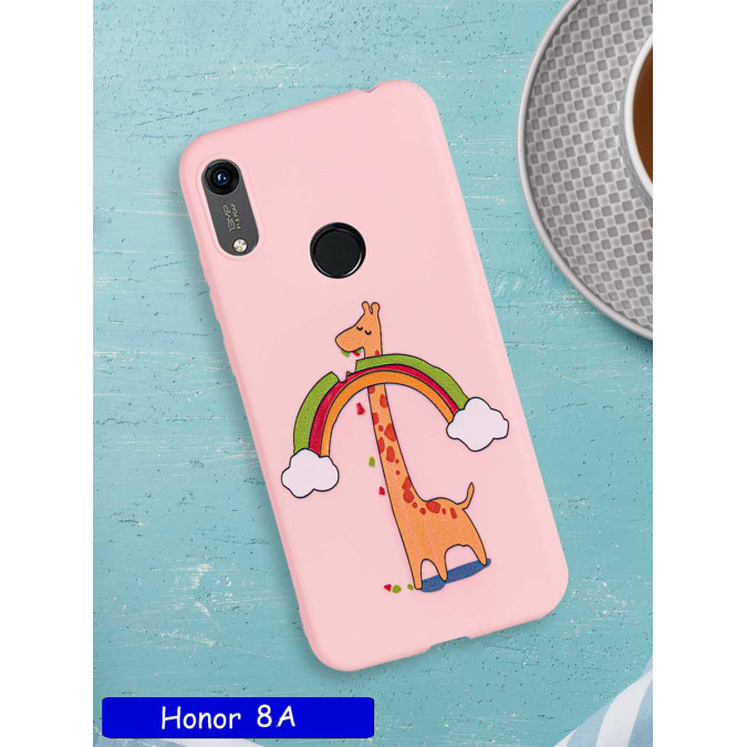 Чехол дизайнерский для Huawei Honor 8A / Huawei Y6s (2019) / Huawei Y6 Prime (2019). Жираф с радугой.