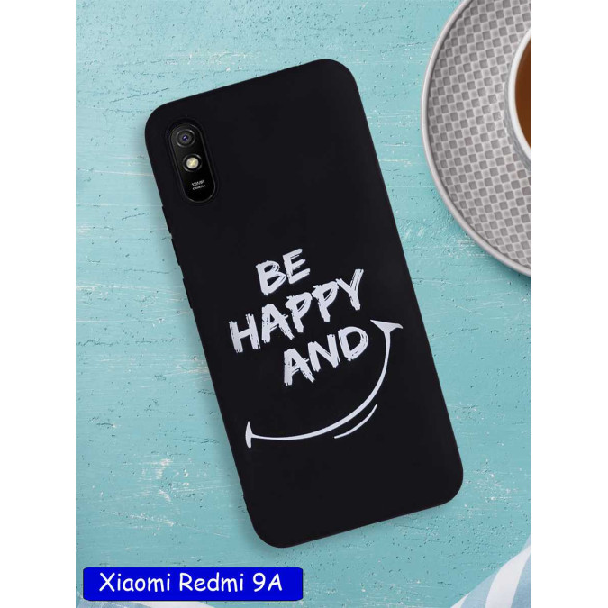 Чехол дизайнерский для Xiaomi Redmi 9A. Be happy and smile.