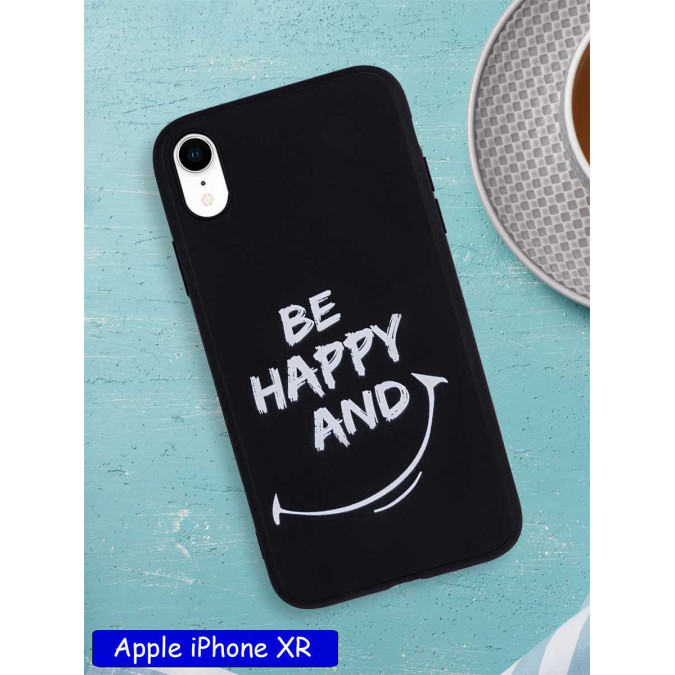 Чехол дизайнерский для Apple Iphone XR. Be happy and smile.