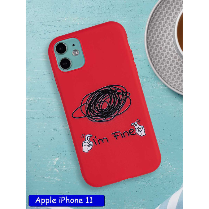 Чехол дизайнерский для Apple Iphone 11. I'm fine.