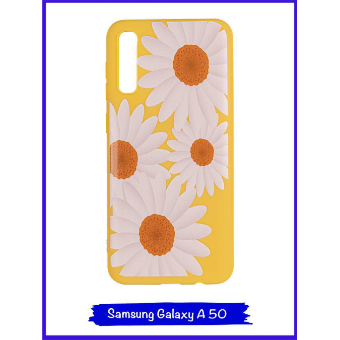 Чехол дизайнерский для Samsung Galaxy A50. Ромашки.