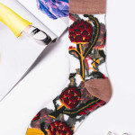 Носки женские длинные. Цветок. Сетка. Тип38. Микс.