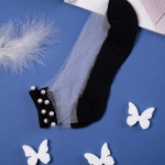 Носки женские короткие. Жемчуг. Сетка. Тип41. Черный.