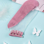 Носки женские короткие. Жемчуг. Сетка. Тип41. Пудровый.