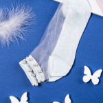 Носки женские короткие. Жемчуг. Сетка. Тип41. Белый.