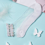 Носки женские короткие. Жемчуг. Сетка. Тип41. Голубой.