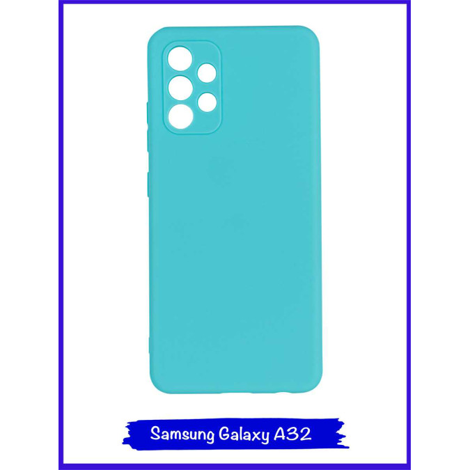 Чехол для Samsung Galaxy A32. Силиконовый. Бирюзовый.