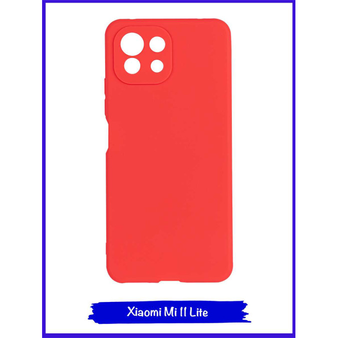 Чехол для Xiaomi Mi 11 Lite. Силиконовый. Красный.