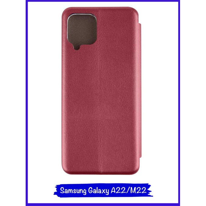 Чехол-книжка для Samsung Galaxy A22 / Samsung Galaxy M22. Бордовый.