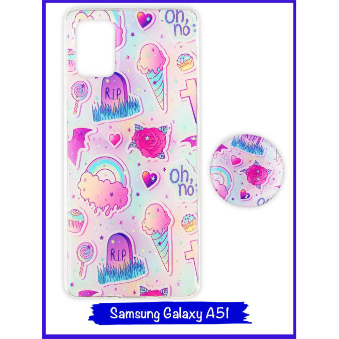 Чехол дизайнерский для Samsung Galaxy A51. Oh / no  / (.