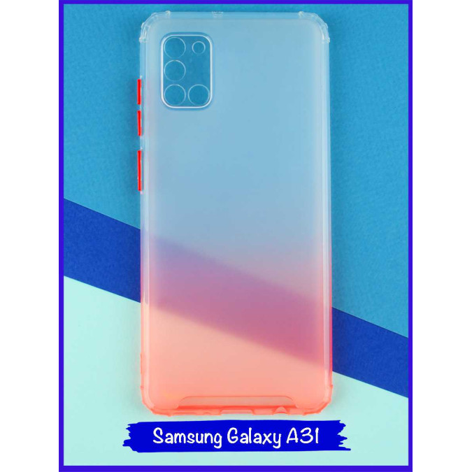 Чехол дизайнерский антишок для Samsung Galaxy A31. Красный.