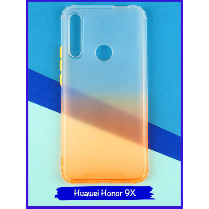 Чехол дизайнерский антишок для Huawei Honor 9X / Huawei P Smart Z / Huawei Y9s / Huawei Y9 Prime 2019. Оранжевый.