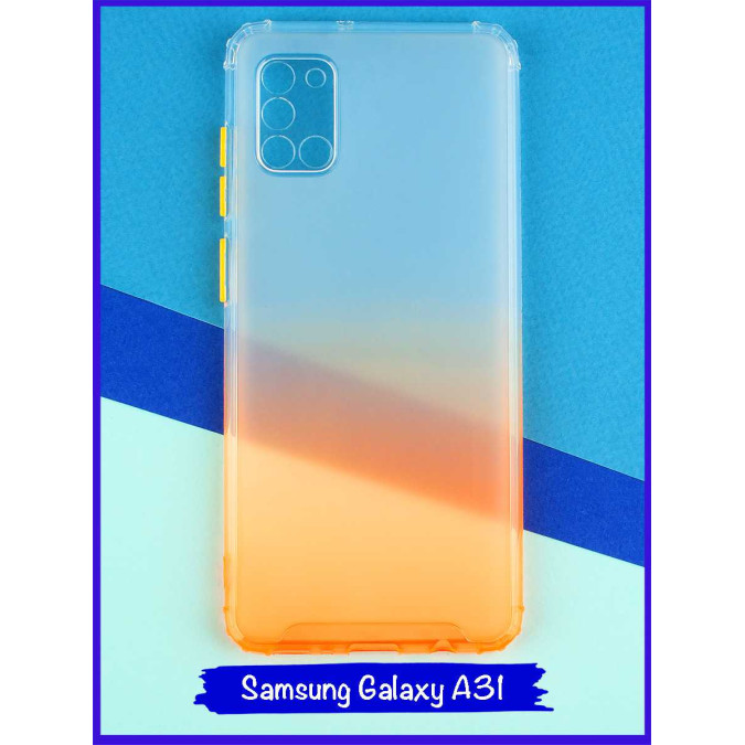 Чехол дизайнерский антишок для Samsung Galaxy A31. Оранжевый.