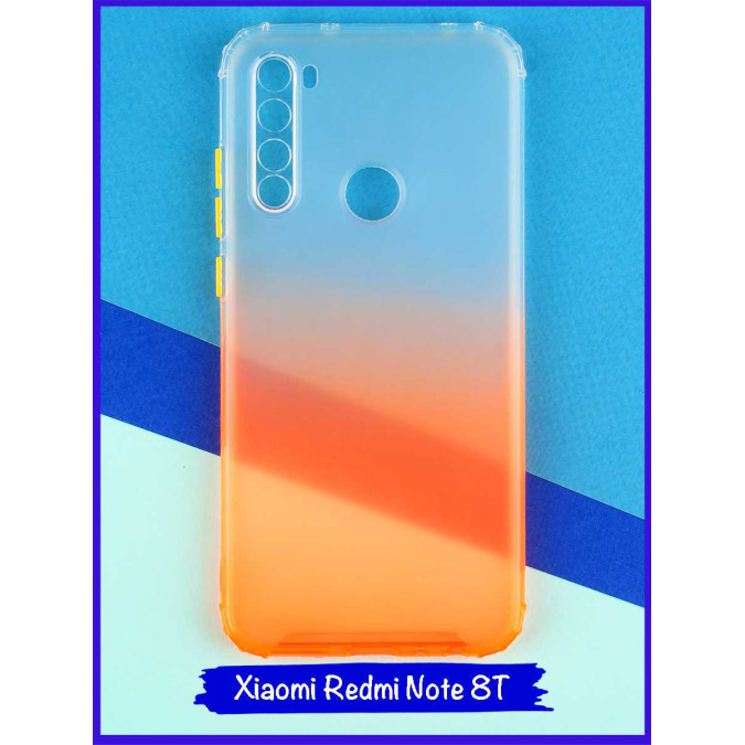 Чехол дизайнерский антишок для Xiaomi Redmi Note 8T. Оранжевый.